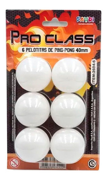 Pelotas Ping Pong X6 En Blister Competicion Pro Class 40 Mm 1