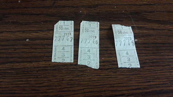 Lote De 3 Boletos De Tranvia 63 Año 1957 1