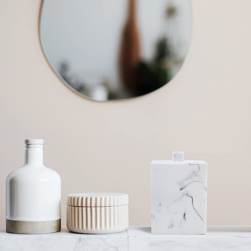 Jungford Soporte Cuadrado Qtips, Organizador De Encimera De 1