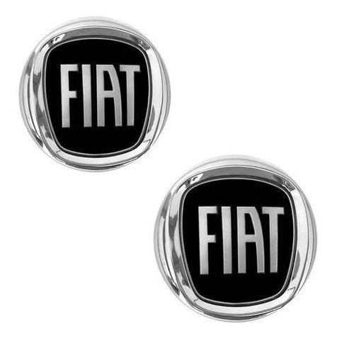 Kit 2 Emblemas Fiat Preto Novo Uno Vivace 1
