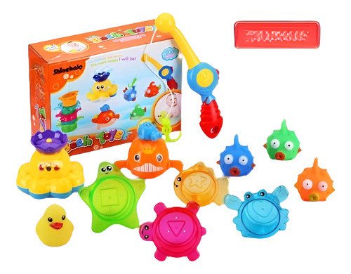 11pcs Baño Tiempo Bebe Niños Niñas Coloridas Juego De Pesca 0