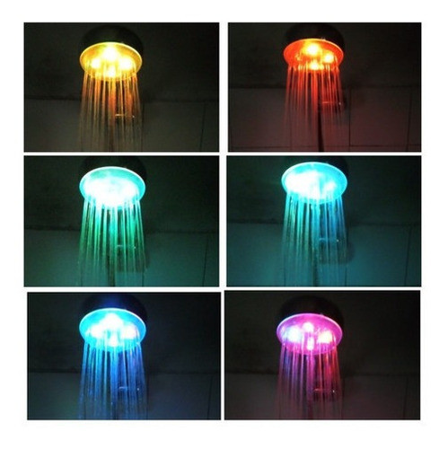 Duchero Con Luces Led Baño Ducha Lluviero 0
