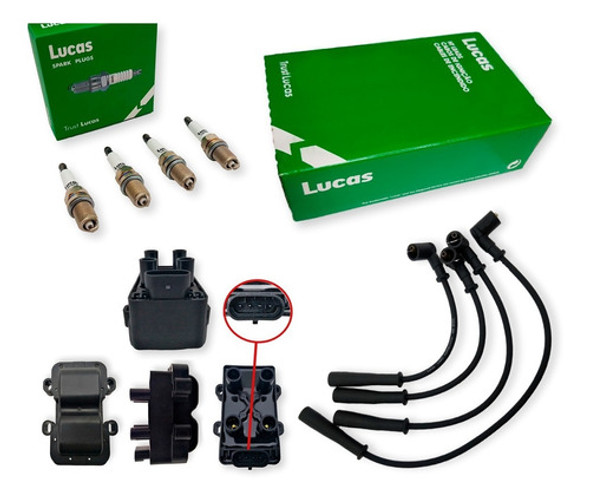 Kit Cables+bujias+bobina Renault Sandero 1.6 8v (k7m) 0