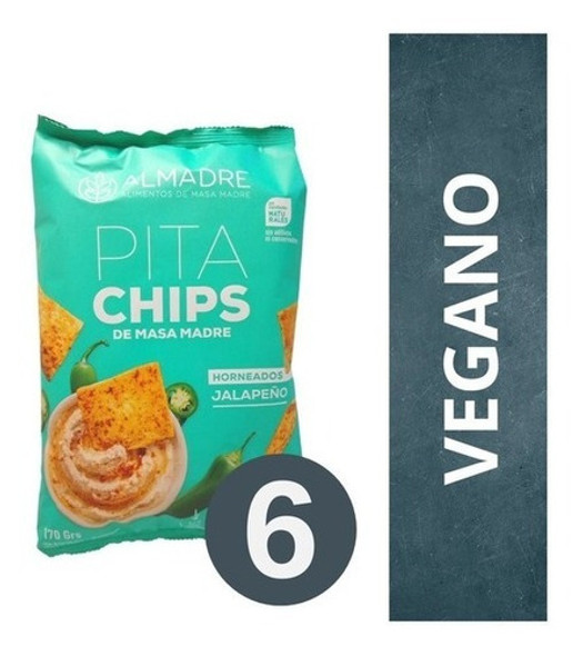 Snack De Masa Madre Pita Chips Almadre Jalapeño 170gr X6 1 Snack De Masa Madre Pita Chips Almadre Jalapeño 170gr X6 1