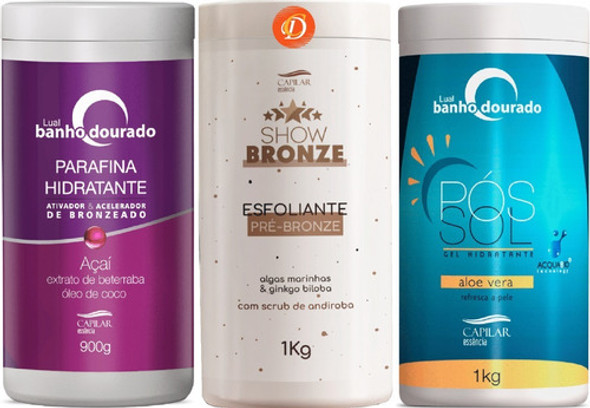 Kit Capilar - Parafina Açaí + Esfoliante + Pós Sol 0
