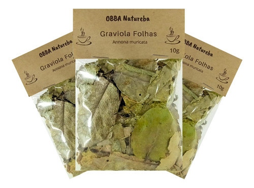 Kit 3 Chá De Graviola Folhas / Conhecida Jaqueira-mole P Cha 0