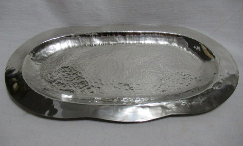 Antigua Bandeja Plata Boliviana Hecha A Mano 25.50 X 14.50cm 0