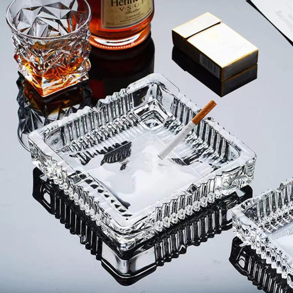Cenicero Grande De Vidrio Grueso Cuadrado Cristal Bar 1