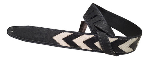 Correa Guitarra Tijuana De Cuero Lizard En V 6 Cm Ancho 0