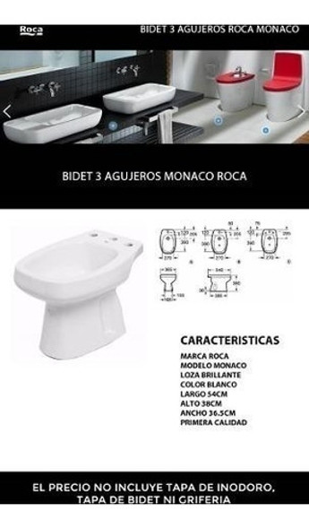 Bidet Roca Monaco 3 Agujeros 1 Bidet Roca Monaco 3 Agujeros 1