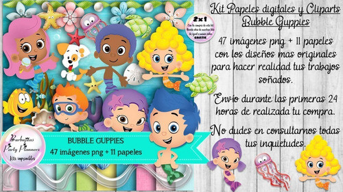 Papeles Fondos Y Cliparts Imagenes Png Bubble Guppies 1