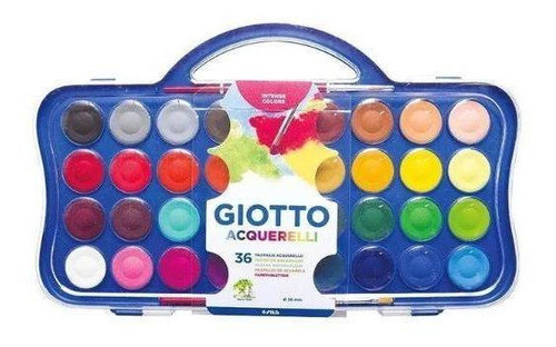 Aquarela C/36 Cores 30mm + 2 Pincéis - Giotto 0