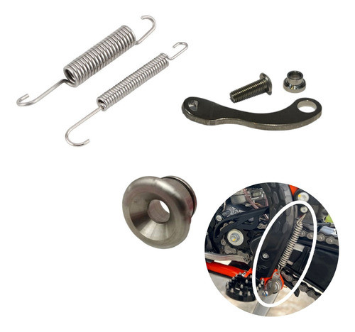 Kit Auxiliar Descanso Ktm 17/23 + Mola Dupla + Bucha Central 0