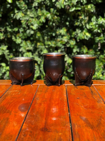 Mate Uruguayo Camionero Cuero Acero Inoxidable Mayorista 5u 1