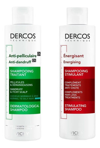 Combo Dercos Shampoo Anticaida Cabello Graso + Energizante 0