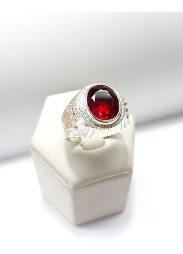 Anillo Sello Mesa Piedra Roja (10x12) Hombre Plata Y Oro 1