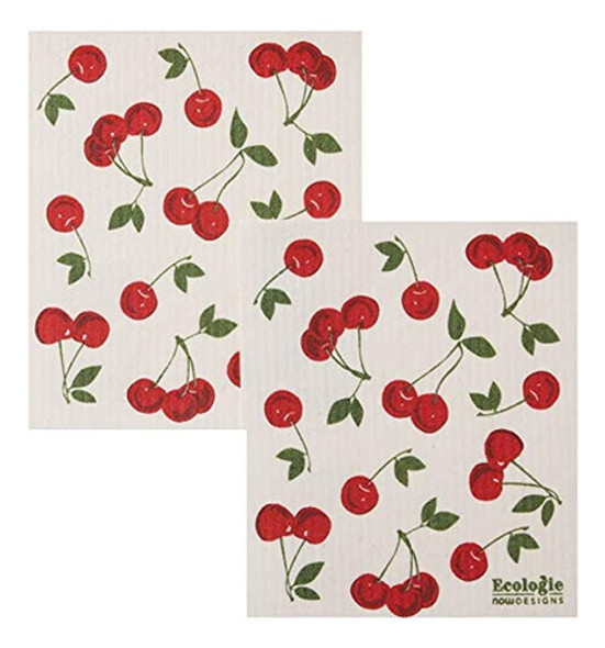 Now Designs Swedish Dishcloth Conjunto De Dos Cerezas 0