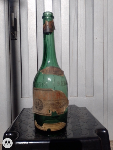 Antigua Botella Francesa Letras En Relieve 0
