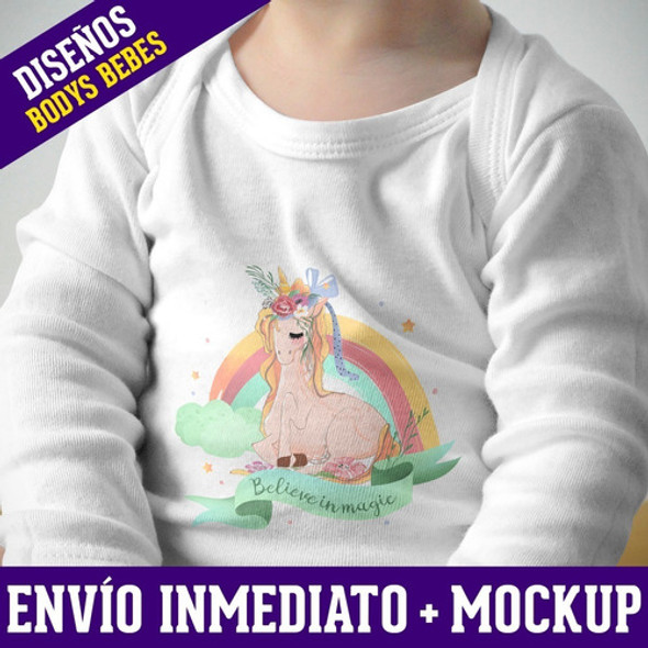 Plantillas Diseños P/ Bodys Unicornios Sublimación + Regalo 1