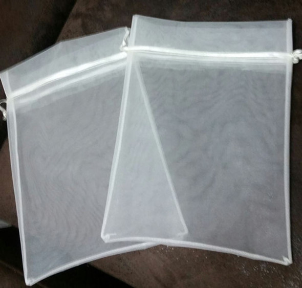 50 Bolsas Bolsita De Organza Color Blanco 10x15cm 1