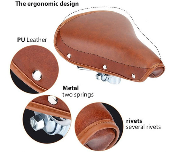 Asiento De Bicicleta Vgeby (color Marron) 1