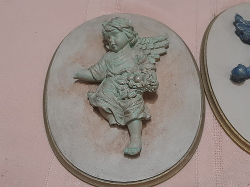 Antiguo Lote 8 Figuras Querubines P/ Colgar Con Detalles 1
