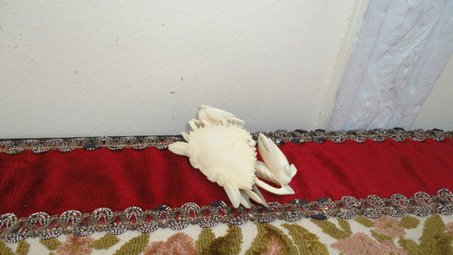 Rara Talla Oriental Antigua Cangrejo Impecable Pieza Mirala 1