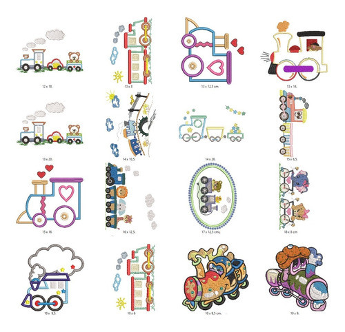 52 Matrices P/ Maquinas De Bordar Trenes Infantiles/transpor 1