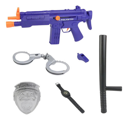 Fuzil Arma Brinquedo Kit Com Algema Cassetete Apito Radical 0
