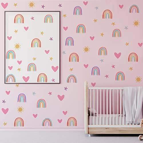 24 Pegatinas De Pared Arcoíris Estrella Corazón Decoración 1