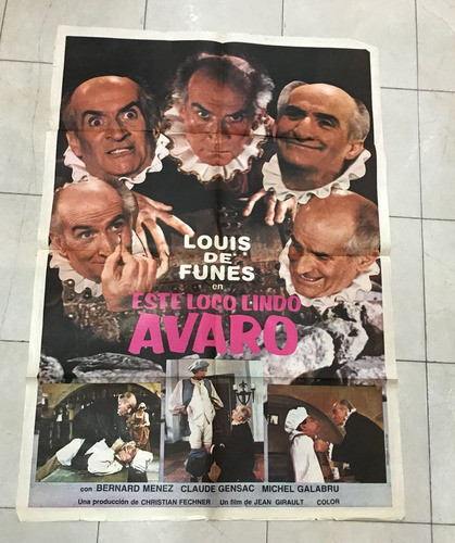 Antiguo Afiche De Cine C/louis De Funes-envios 0