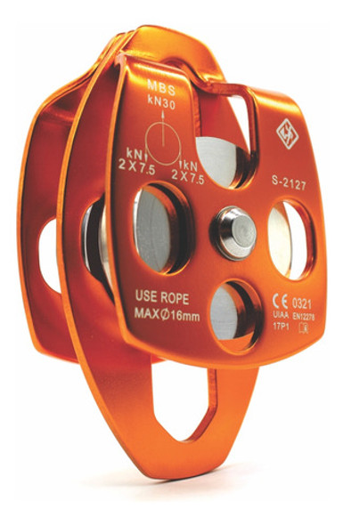 Polia Dupla Oscilante Usclimb 30kn Ce Uiaa Corda Até 16mm 0