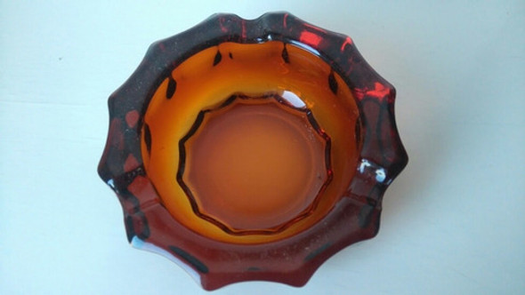 Cenicero De Vidrio Color Marrón - Impecable 0