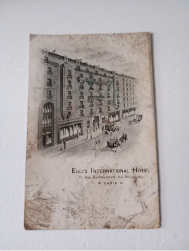 Tarjeta Postal Antigua Francesa. París. Egli's Hotel 0