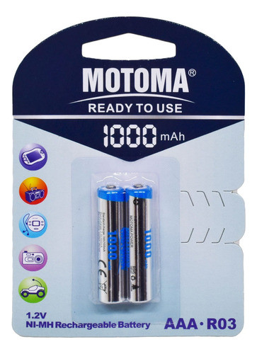 Pilas Recargables Aaa 1000 Mah Motoma X2 0