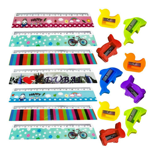 10 Sacapuntas + 10 Reglas Animales Souvenir Piñata Regalo 0