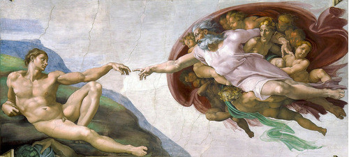 Cuadro La Creacion De Adan- Miguel Angel 60 X 130 0