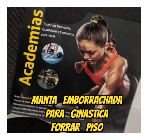 Borracha Para Academia Emborrachado 3mm 65x65cm Uso Geral 0