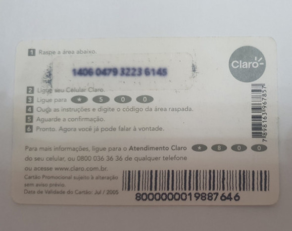 Coleção Cartão Telefônico Claro Coritiba 1