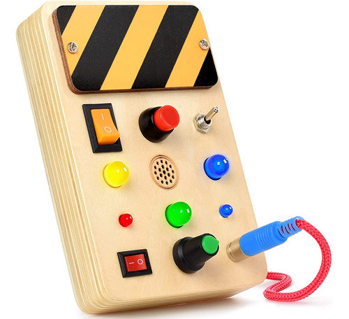 Polkrane Busy Board Con Luz Led, Juguetes Sensoriales Para N 0