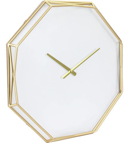 Stonebriar Modern 22  Gold Octagon Open Face Wall Clock 1