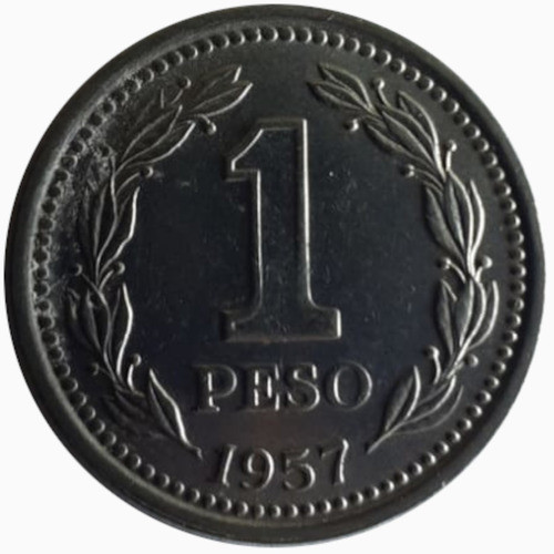 Moneda Argentina 1957 1 Peso Brote Corto 1