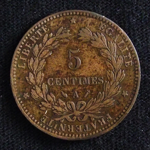 Francia 5 Centimes 1896 A Mb Km 821.1 República 1