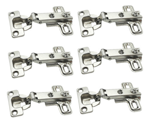 Kit 06 Dobradiças Reta Pequena 26mm Guarda Roupas Armários 0