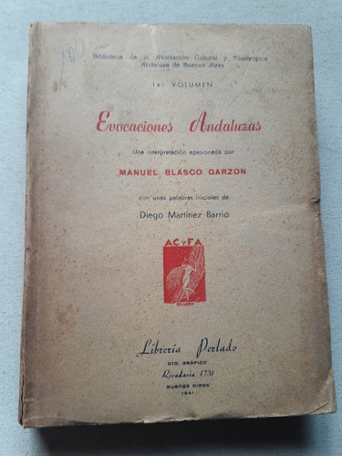 Evocaciones Andaluzas - Manuel Blasco Garzon - Volumen 1 0
