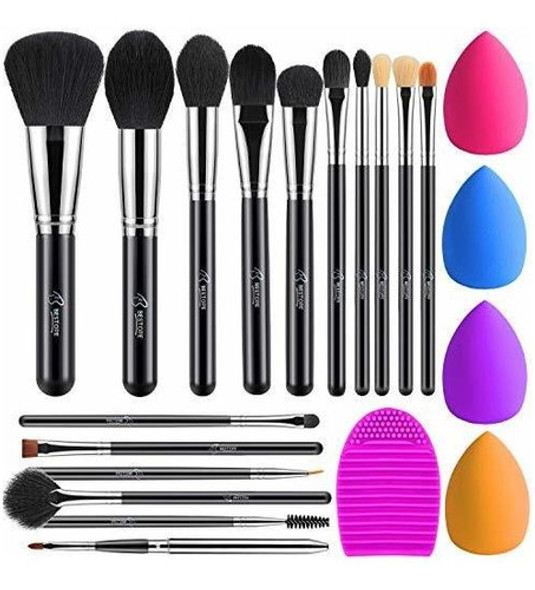 Bestope 16pcs Set De Pinceles De Maquillaje, 4pcs Set De Esp 0