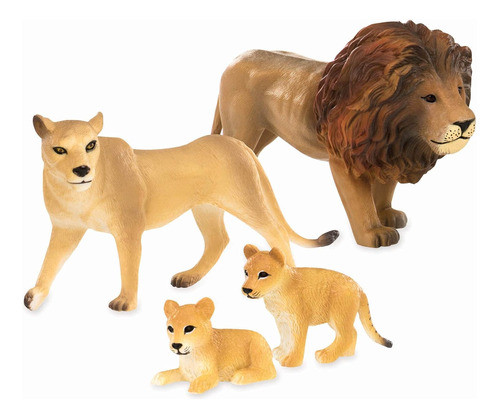 Juguete Figuras De Animales Familia De Leones Niños 3años+ 0
