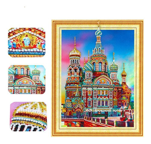 Kit De 5d Pintura Com Strass Acessórios Diy Pedrinhas 30*40 0
