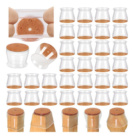 32 Protectores Para Sillas De Patas Redondas Y Cuadradas (s) 0