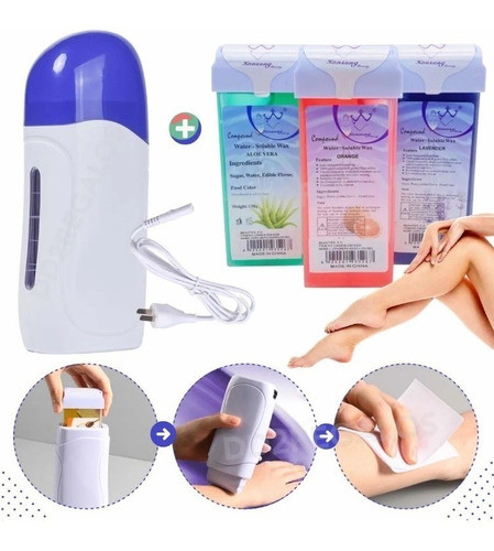 Kit Depilación Derretidor Roll On + 1 Cera Descartable 150gr 0